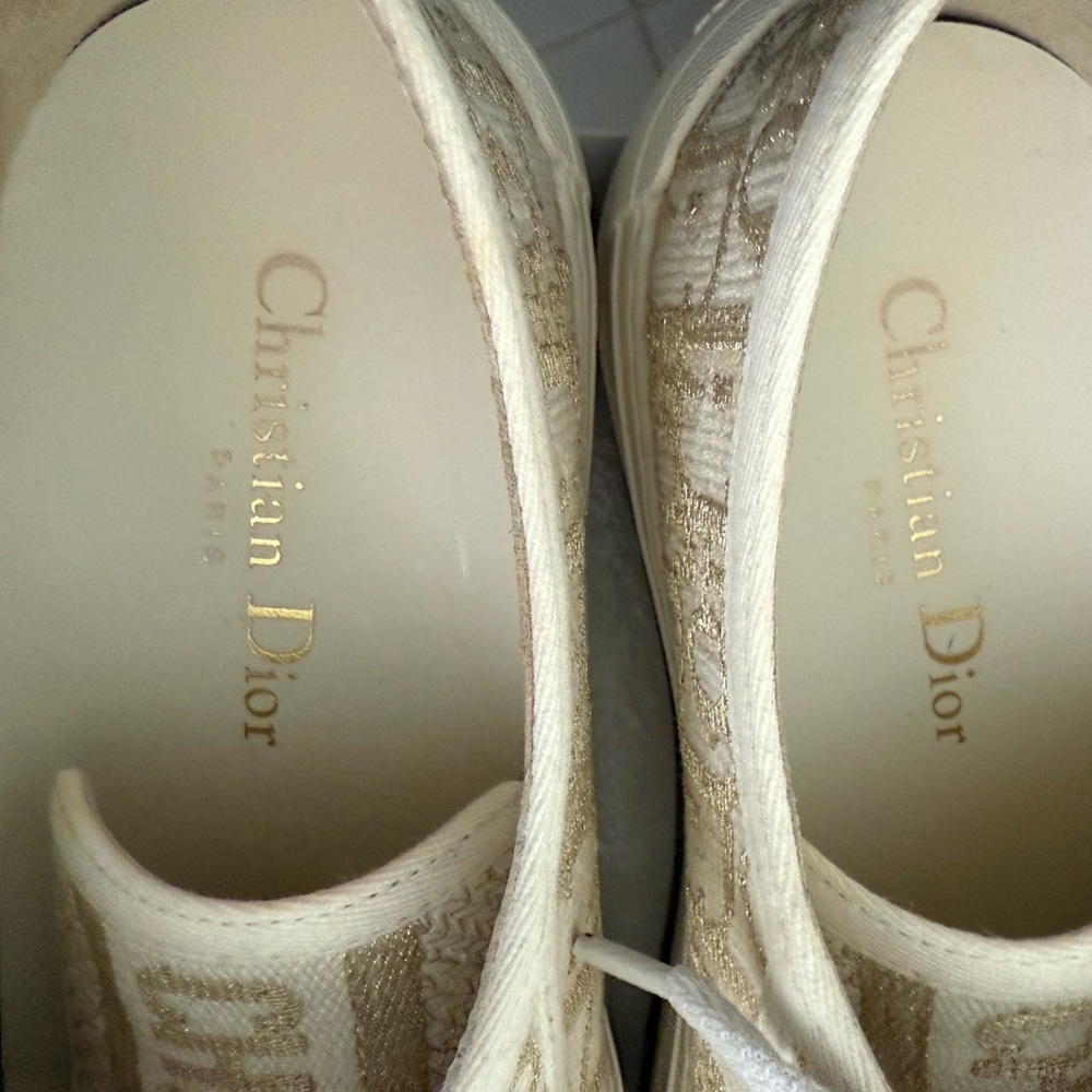 $1200 DIOR Walk’n’Dior Platform Sneaker Gold-Tone Dior Oblique Size 38 - Picture 8 of 16